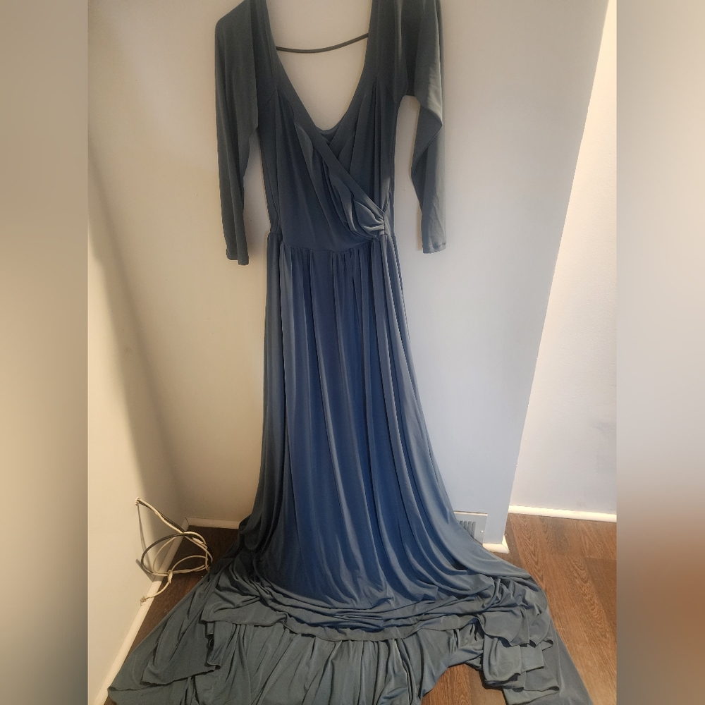 Blue Off Shoulder Dress